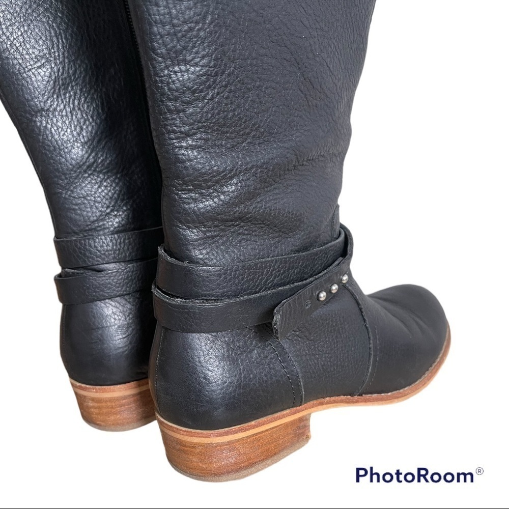 Lands End Tall Black Leather Riding Boots 6.5 - Picture 8 of 11